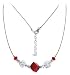 Red and Clear Swarovski Crystal Sterling Silver 16" 18" 20" 22" 24" Necklace