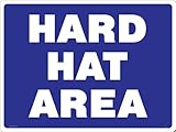 UPC 762529054024 product image for Lynch Signs 24 in. x 18 in. Sign Blue on White Plastic Hard Hat Area | upcitemdb.com
