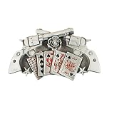 Crossed Revolvers And Cards Western Cowboy Style Belt Buckle by Great American