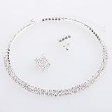 Schmuckset Ohrring Halskette Metal Strass Collier