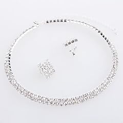 Schmuckset Ohrring Halskette Metal Strass Collier