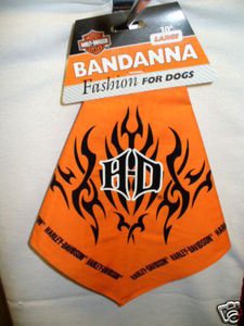Harley Davidson Dog Collar Bandana orange flames large