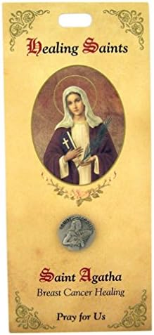 Silver Tone Healing Saints Lapel Pin, 3/4 Inch (Saint Agatha (Breast Cancer Healing))
