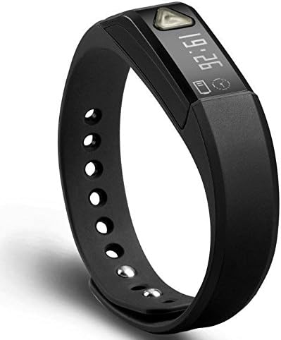 Realwo I5 Bluetooth Smart Wristband Bracelet Sleep Monitor and Sports Fitness Activity Tracker Caller ID display Key Switch for iPhone Galaxy Lg G3 (Black)