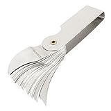 uxcell 半径ゲージ　シルバートーン　16ブレード　R26-80mm　内部外部の測定ツール　ハードウェアツール