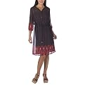 Mossimo&reg; Black: Pink Border Boho Dress - Brown