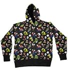 Nintendo Mario All Over Black Hooded Sweatshirt Hoodie