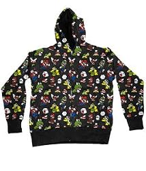 Nintendo Mario All Over Black Hooded Sweatshirt Hoodie
