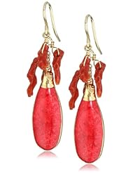 Devon Leigh "Natures Wonders" Coral in 24k Gold Foil and Coral Cluster Earrings
