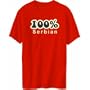 100% Serbian Countries Mens T-Shirt (Red, Size Large)