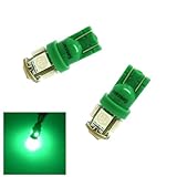2x T10 5-smd 5050 LED Green Lights Bulbs for 194 168 W5w Interior,door, License Plate, Parking Lights