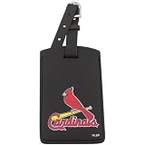 MLB St. Louis Cardinals Black Leatherette Printed Logo Bag Tag