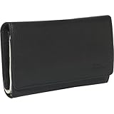 Derek Alexander Large Credit Card Clutch (Black and Bone)
