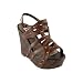 Cork Wedge Platform Sandal Brown