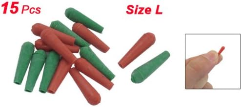 15 Pcs Red Green Rubber Fishing Floating Sockets Size L