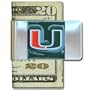 College Large Money Clip - Miami Hurricanes
