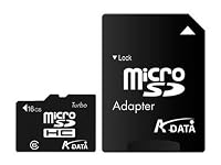 A-DATA Turbo 16 GB Class 6 microSDHC Flash Memory Card with SD Adapter AUSDH16GCL6-RA1 A-DATA Turbo 16 GB Class 6 microSDHC Flash Memory Card with SD Adapter AUSDH16GCL6-RA1