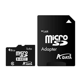 A-DATA Turbo 16 GB Class 6 microSDHC Flash Memory Card with SD Adapter AUSDH16GCL6-RA1