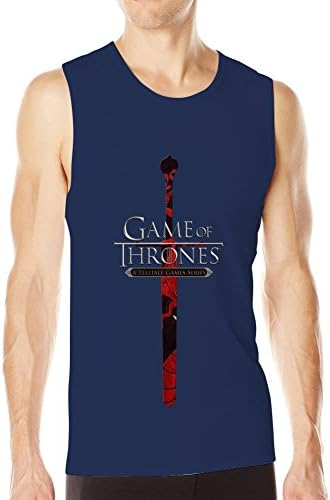 Customized Poly Cotton Comfortable Game Of Thrones Men's Tank Top Navy