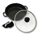 Relaxdays Servierpfanne mit Deckel Aluminium Druckguss 28 cm