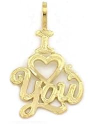 I Love You Charm 14k Gold 20mm