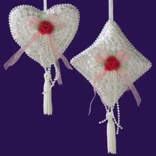 Buy 8" Rose Crochet Pillow Ornament Case Pack 48 with discount price
