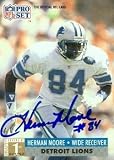 Herman Moore Autographed/Hand Signed Football Card (Detroit Lions) 1991 Pro Set #739