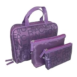 Kenneth Cole Reaction Logo Print 3 pc Cosmetic Overnight Bag Set
