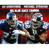 Michael Strahan and Osi Umenyiora New York Giants - Big Blue Sack Tandem - Dual Autographed 16x20 Photograph