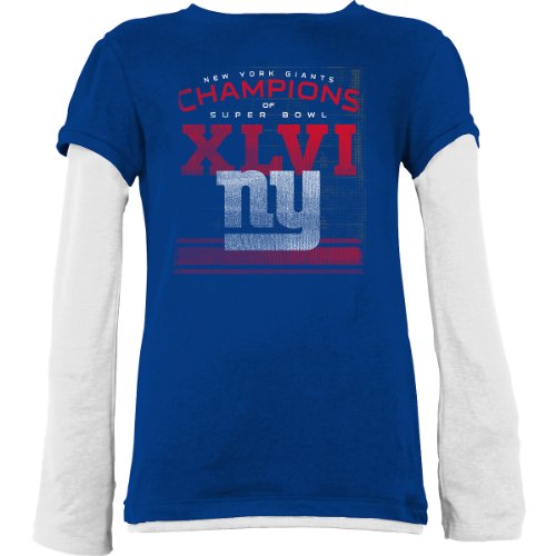 Reebok New York Giants Super Bowl Champions Girls (7-16) Long Sleeve Layer T-Shirt Medium