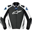 Alpinestars GP Pro Men's Leather Street Bike Racing Motorcycle Jacket - Black/White/Blue