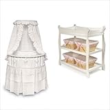 Elegance White Bassinet and Changing Table Set