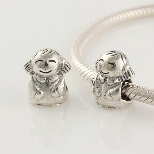 DUMAN 1pc 925 Sterling Silver Beads Mothers Day Gifts Baby Girl Charms Compatible with Pandora Chamilia Kay Troll European Bracelet