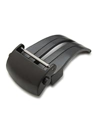 18mm Deployment Buckle / Clasp 316L Solid Stainless Steel for Leather Watch Strap (PVD Black)