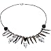 Black Onyx Shell Horn Skull Necklace