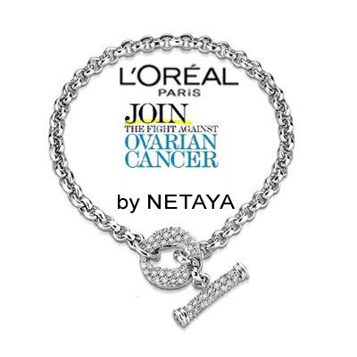 L'Oréal Paris Color of Hope OCRF Fundraising Sterling Silver Pavé CZ Bracelet