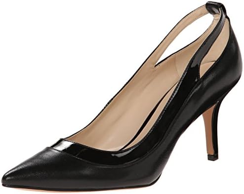 Nine West Women's Kano Leather Dress Pump, Black/Black, 8 M US