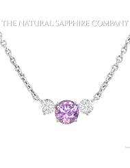 1.00ct. Natural Untreated Purple Sapphire Necklace with 2 round dia. 0.45ct. total.