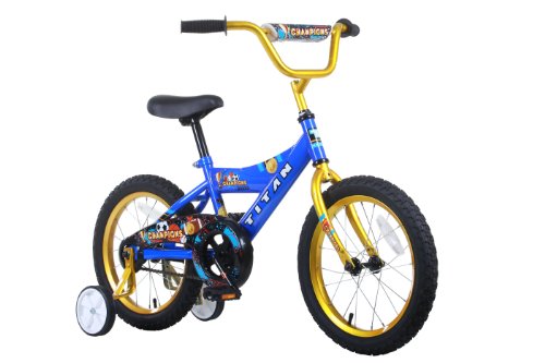 Titan Boy s Champion BMX Bike Blue Gold 16 Inch