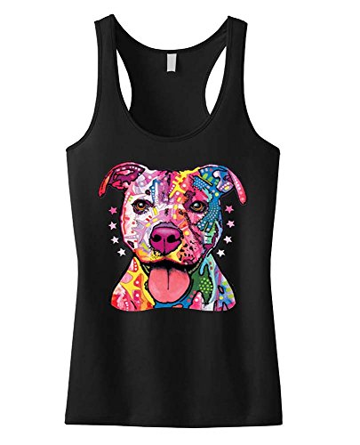 Neon Pitbull Florecent Dog Racerback Tank Top Black S-XL Juniors