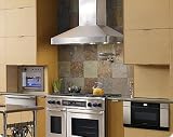 Dacor DHW482 48 Wall Mount Chimney Range Hood with a 600 CFM Internal Blower, Halogen Lighting and Variable Speed Control