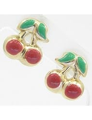 Kids 14K solid gold earrings fancy stud hoop huggie ball fashion dangle swa...