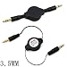 Wma 3.5mm Car Audio Aux Retractable Cable Lead For Ipod Shuf