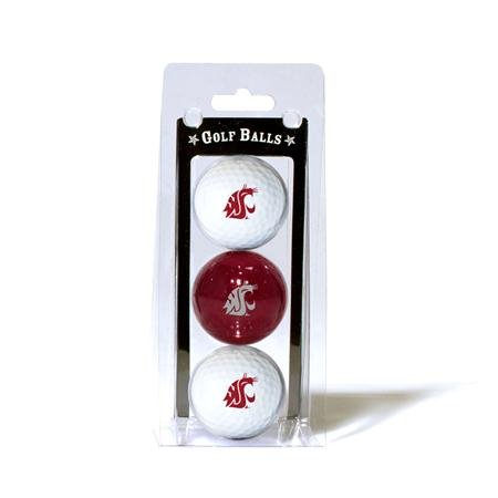 Washington State Cougars Ncaa Team Logo 3 Golf Ball Pack