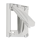 Taymac MX2050WH Two Gang Two Device Flat Metal Weatherproof Receptacle Cover, White