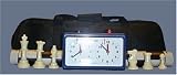 ChessCentral's Tournament Chess Set with Black & Ivory Chess Pieces, Board and Clock