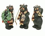 Hanging Miniature Bear With Scarf Decorative Ornaments 3.5 12-pc Set