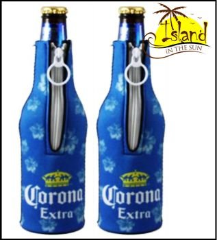 (2) Corona Extra Hibiscus Beer Bottle Koozies Cooler