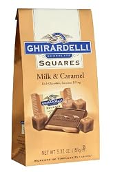 Ghirardelli Chocolate Squares, Milk Chocolate with Caramel Filling, 5.32-Ounce Bags (Pack of 6)
