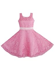 Apparel: Sunny Fashion Girls Dress Pink Rose Wedding Pageant Boutique Size 7-8